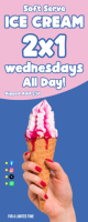 Red  Ice Cream Special Banner Ad Roll Up Banner 2' × 5' template