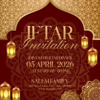 Red Iftar Dinner Invitation Instagram Post template