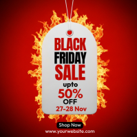 Red Illustrative Black Friday  Instagram Post Iphosti le-Instagram template