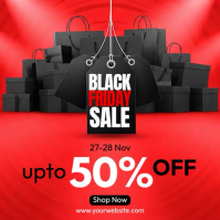 Red Illustrative Black Friday Sale Instagram Post Wpis na Instagrama template