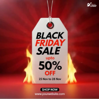 Red Illustrative Black Friday Sale Instagram Post Wpis na Instagrama template