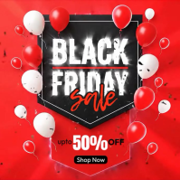 Red Illustrative Black Friday Sale Instagram Post template