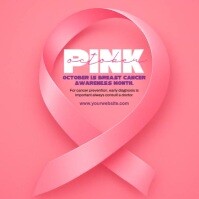 สีแดง Breast Cancer Awareness Сообщение Instagram Template