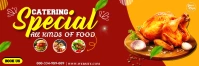 Red Illustrative Catering Template Banner 2'