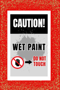 Red Illustrative Caution/warning Sign Design Template  Pinterest Graphic