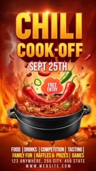Red Illustrative  Chili Cook - Off Instagram Story template