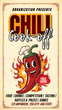 Red Illustrative  Chili Cook - Off Instagram Story template