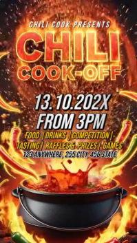 Red Illustrative  Chili Cook - Off Instagram Story template