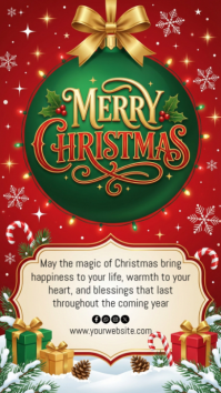 Red Illustrative Christmas Celebration Instagram Story template