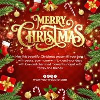 Red Illustrative Christmas Celebration Square (1:1) template