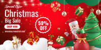 Red Illustrative Christmas Mega Sale Eventbrite Banner template