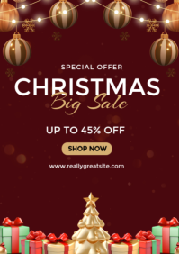 Red Illustrative Christmas Sale A2 template
