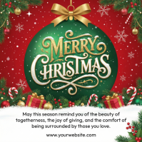 Red Illustrative Christmas Square (1:1) template