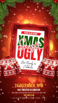 Red Illustrative Christmas Ugly Sweater Instagram Story Instagram-verhaal template