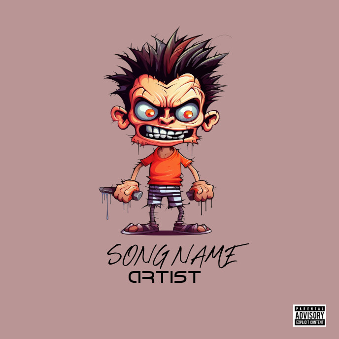 Red Illustrative Colo Album Cover Template | PosterMyWall