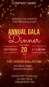 Red Illustrative Company Annual Dinner Invitation Instagram Story template