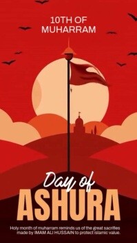 Red Illustrative Day Of Ashura Instagram Story template