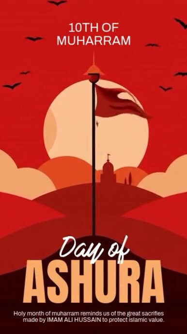 Red Illustrative Day Of Ashura Instagram Story Instagram-verhaal template