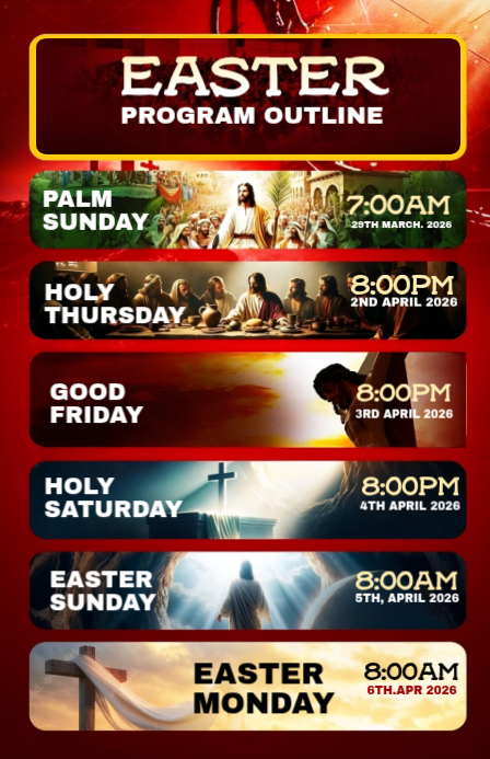 Easter Program Schedule Tabloid Template | PosterMyWall