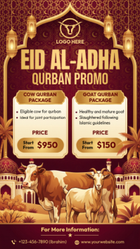 Red Illustrative Eid al-Adha Qurban Promotion Instagram Story Instagram-verhaal template