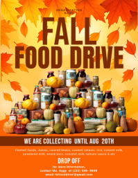 สีแดง Fall Food Drive Pamflet Template