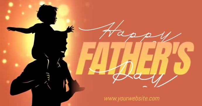 Red Illustrative Father's Day Facebook Shared Image template
