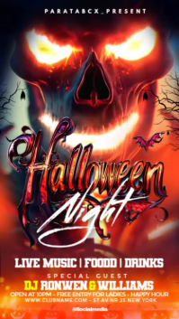 Red Illustrative  Halloween Costume Party Flyer, Instagram Story template