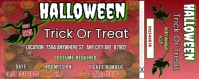 Red Illustrative Halloween Event Ticket With Stub Twitch-banner template