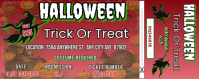 Red Halloween Event Ticket With Stub Template | Customizable Halloween event ticket Template แบนเนอร์ Twitch
