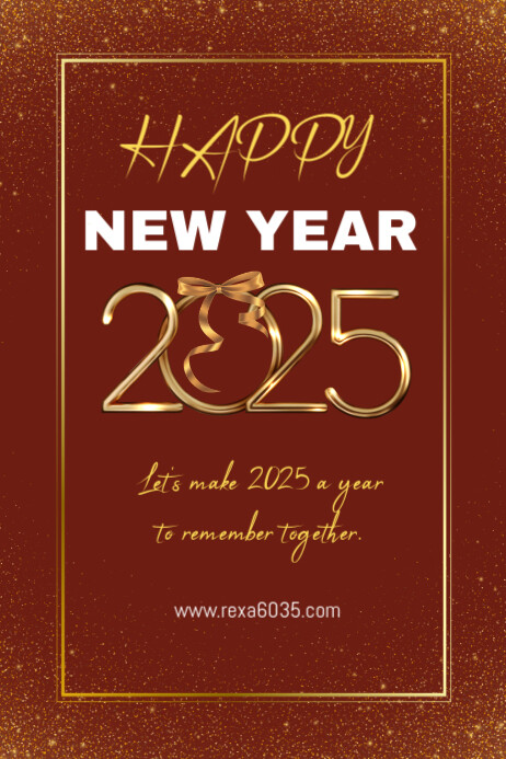 Red Illustrative Happy New Year Poster Template | PosterMyWall