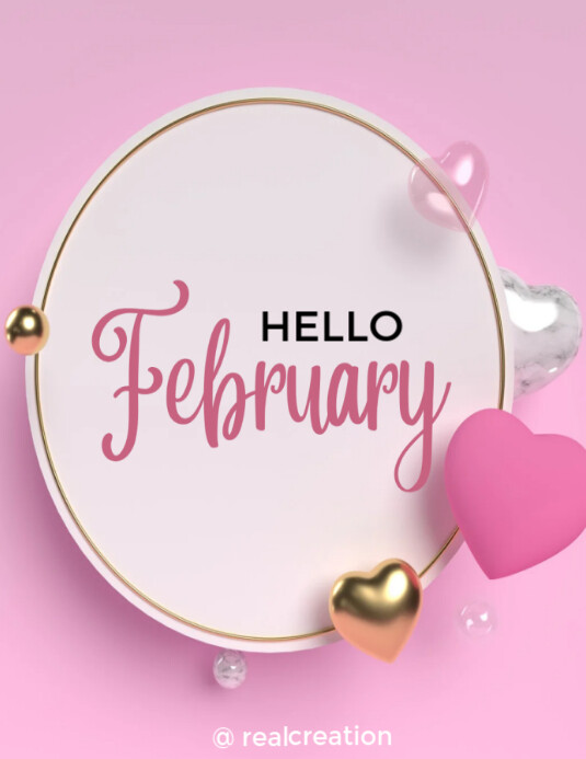 Copy of Red Illustrative Hello February Month Instagram Post Flyer (us ...