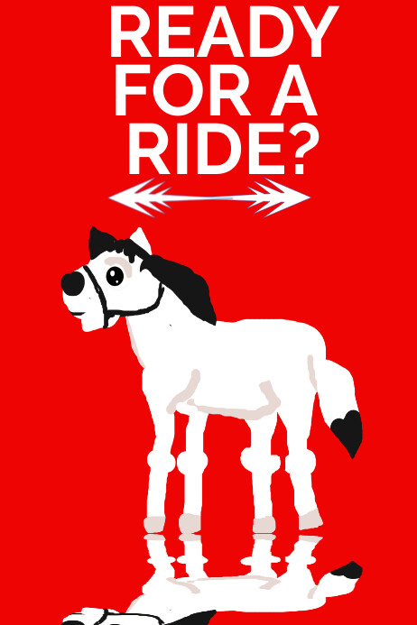 Plantilla de Red Illustrative Horse Riding Poster Poster | PosterMyWall