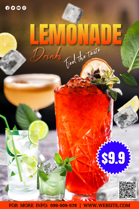 Copy of Red Illustrative Lemonate Template Poster | PosterMyWall