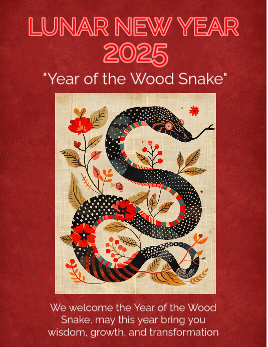 Copy of Red Illustrative Lunar New Year Flyer (us Letter) | PosterMyWall