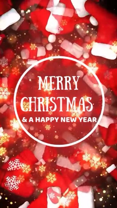 Plantilla de Red Illustrative Merry Christmas And Happy New Year ...