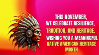 Red Native American Heritage Month Affichage numérique Template