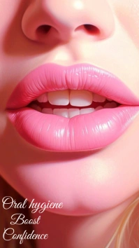Red Illustrative Oral Hygiene Boost Confidenc Digital Display (9:16) template