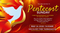 Red Illustrative Pentecost Sunday Invitation Digital Display template