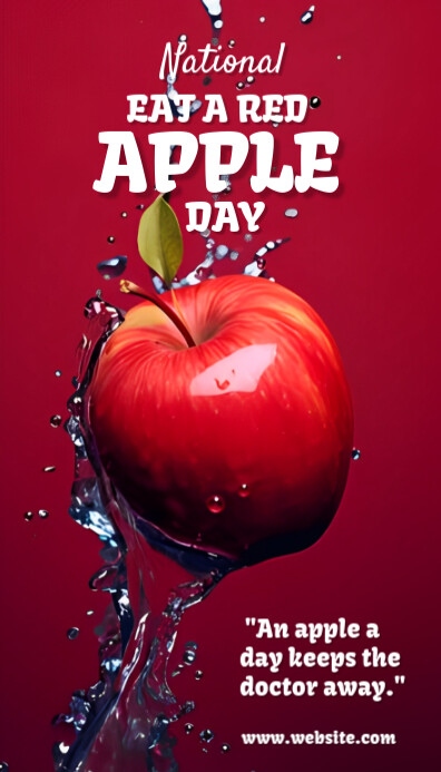 Red Illustrative Red Background Maximalist National Eat A Red Apple Day ...