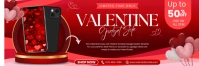 Red Illustrative Red Illustrative Special Valentine Day Promotion Banner Email Header template