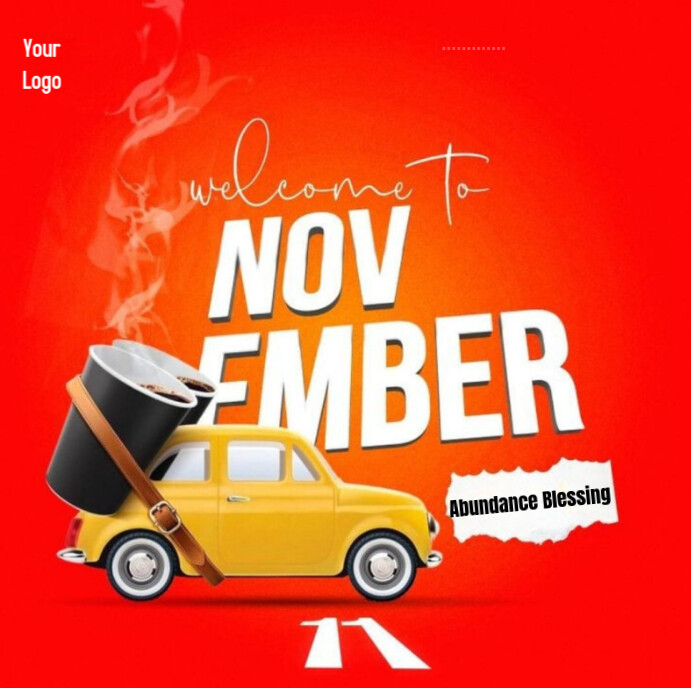 Plantilla de Red Illustrative Red Welcome To November Instagram Post ...