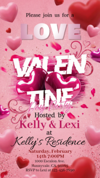 Red Illustrative Valentine's Day Instagram Story template