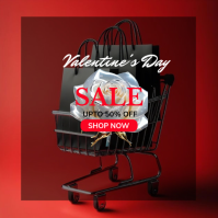 Red Illustrative Valentine's Day Sale Instagram Post template