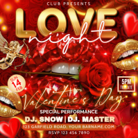 Red Illustrative Valentine's Day Square (1:1) template