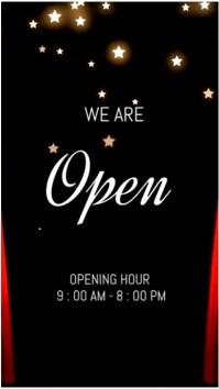 Red Illustrative We Are Open  Instagram Reel template