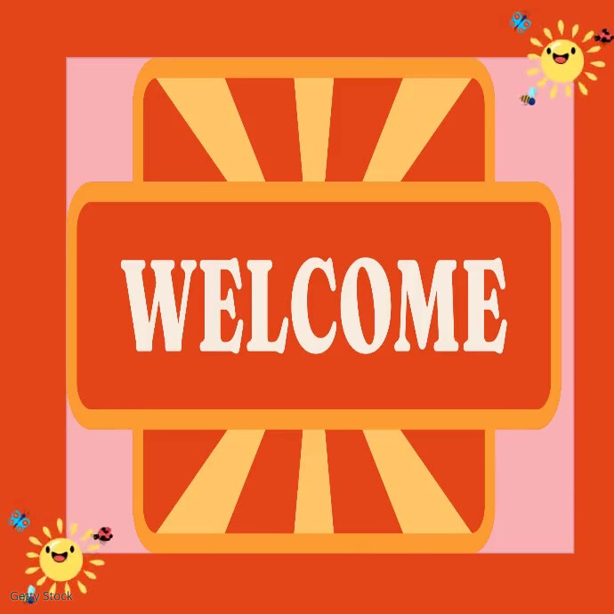 Red Illustrative Welcome Instagram Post Template | PosterMyWall