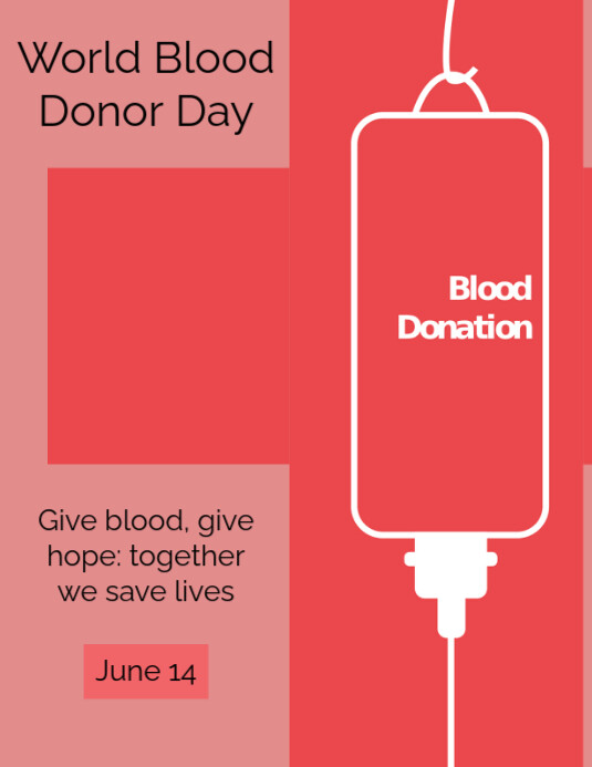 Red Illustrative World Blood Donor Day Flyer (us Letter) template