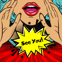 Red Ilustratif Turquoise Pop Art Comics Pos Instagram template