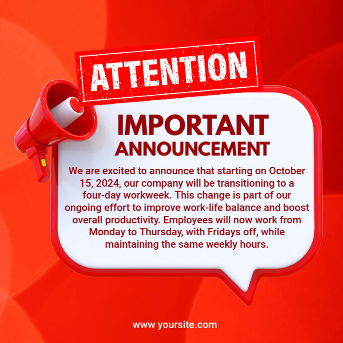 Red Important Announcement Instagram Post Template PosterMyWall