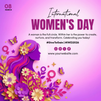 Red International Women's Day Instagram Post Iphosti le-Instagram template